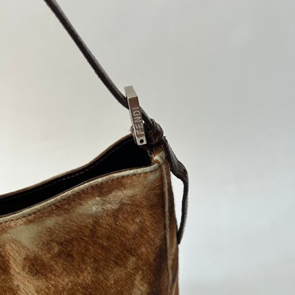 FENDI PONY HAIR BAGUETTE FLAP BAG - Picture 12 of 15